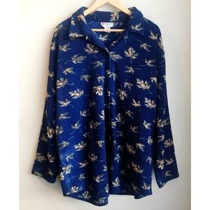 Vintage Avon Leaf Button Up Pullover